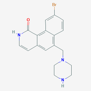 molecular formula C18H18BrN3O B12612502 9-Bromo-6-[(piperazin-1-yl)methyl]benzo[h]isoquinolin-1(2H)-one CAS No. 919291-50-2