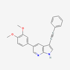 molecular formula C23H18N2O2 B12612548 5-(3,4-Dimethoxyphenyl)-3-(phenylethynyl)-1H-pyrrolo[2,3-b]pyridine CAS No. 880771-30-2