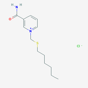 3-Carbamoyl-1-[(hexylsulfanyl)methyl]pyridin-1-ium chloride