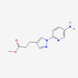 molecular formula C12H14N4O2 B12612585 Methyl 3-[1-(5-aminopyridin-2-yl)-1H-pyrazol-4-yl]propanoate CAS No. 917910-82-8