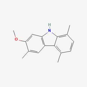 molecular formula C16H17NO B12612588 7-Methoxy-1,4,6-trimethyl-9H-carbazole CAS No. 919090-31-6