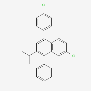 molecular formula C25H20Cl2 B12612592 7-Chloro-4-(4-chlorophenyl)-1-phenyl-2-(propan-2-yl)naphthalene CAS No. 919348-74-6