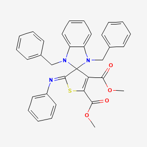 Dimethyl (2'Z)-1,3-dibenzyl-2'-(phenylimino)-1,3-dihydro-2'H-spiro[benzimidazole-2,3'-thiophene]-4',5'-dicarboxylate