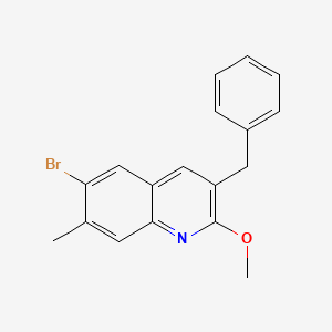 molecular formula C18H16BrNO B12612608 3-Benzyl-6-bromo-2-methoxy-7-methylquinoline CAS No. 918518-91-9