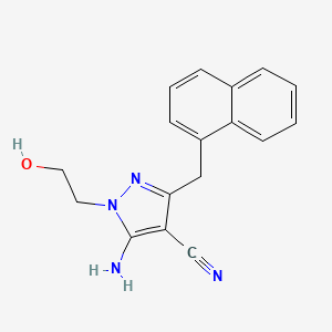 molecular formula C17H16N4O B1261262 5-氨基-1-(2-羟乙基)-3-(1-萘甲基)-4-吡唑碳腈 