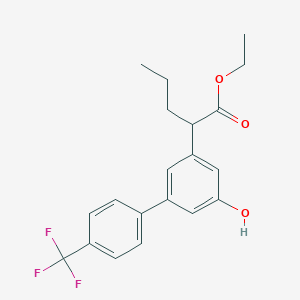 molecular formula C20H21F3O3 B1261266 2-[5-羟基-4'-(三氟甲基)联苯-3-基]戊酸乙酯 