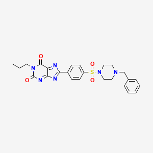 8-[4-(4-benzylpiperazin-1-yl)sulfonylphenyl]-1-propylpurine-2,6-dione