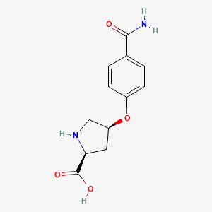 molecular formula C12H14N2O4 B12612813 (4S)-4-(4-Carbamoylphenoxy)-L-proline CAS No. 876752-29-3