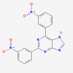 molecular formula C17H10N6O4 B12612823 2,6-bis(3-nitrophenyl)-7H-purine CAS No. 918537-09-4