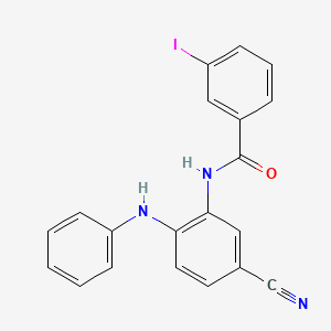 molecular formula C20H14IN3O B12612860 N-(2-Anilino-5-cyanophenyl)-3-iodobenzamide CAS No. 919794-85-7