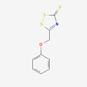 molecular formula C9H7NOS3 B12612875 5-(Phenoxymethyl)-3H-1,2,4-dithiazole-3-thione CAS No. 918504-03-7