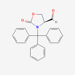 molecular formula C23H19NO3 B12612876 (4S)-2-Oxo-3-(triphenylmethyl)-1,3-oxazolidine-4-carbaldehyde CAS No. 918148-90-0