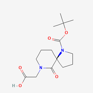 molecular formula C15H24N2O5 B12612923 1,7-Diazaspiro[4.5]decane-7-acetic acid, 1-[(1,1-dimethylethoxy)carbonyl]-6-oxo-, (5S)- 