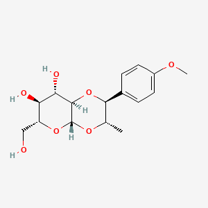 molecular formula C16H22O7 B1261293 (2S,3S,4aR,6R,7S,8S,8aR)-6-(羟甲基)-2-(4-甲氧基苯基)-3-甲基-3,4a,6,7,8,8a-六氢-2H-吡喃[2,3-b][1,4]二噁英-7,8-二醇 