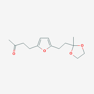 molecular formula C14H20O4 B12613101 4-{5-[2-(2-Methyl-1,3-dioxolan-2-yl)ethyl]furan-2-yl}butan-2-one CAS No. 873000-27-2