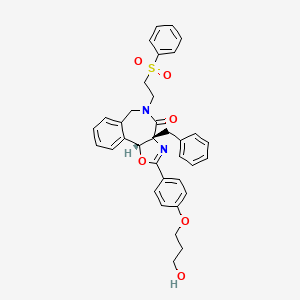 molecular formula C35H34N2O6S B1261312 (3aR,10bR)-5-[2-(benzenesulfonyl)ethyl]-2-[4-(3-hydroxypropoxy)phenyl]-3a-(phenylmethyl)-6,10b-dihydrooxazolo[4,5-d][2]benzazepin-4-one 
