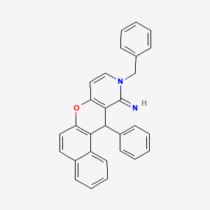 molecular formula C29H22N2O B1261346 15-苯甲基-18-苯基-11-氧杂-15-氮杂四环[8.8.0.02,7.012,17]十八烷-1(10),2,4,6,8,12(17),13-庚烯-16-亚胺 