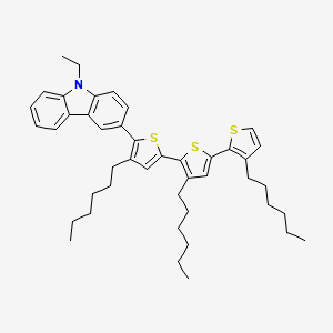 9-Ethyl-3-[3-hexyl-5-[3-hexyl-5-(3-hexylthiophen-2-yl)thiophen-2-yl]thiophen-2-yl]carbazole