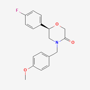 (6R)-6-(4-Fluorophenyl)-4-[(4-methoxyphenyl)methyl]morpholin-3-one