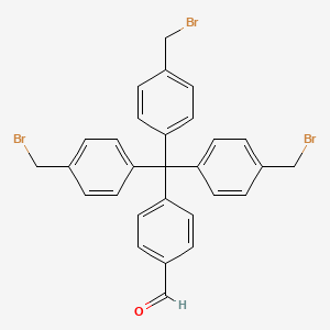 molecular formula C29H23Br3O B12613584 4-{Tris[4-(bromomethyl)phenyl]methyl}benzaldehyde CAS No. 651301-98-3