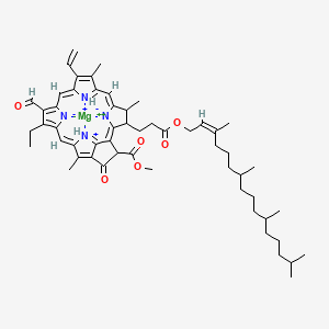 magnesium;methyl 16-ethenyl-11-ethyl-12-formyl-17,21,26-trimethyl-4-oxo-22-[3-oxo-3-[(Z)-3,7,11,15-tetramethylhexadec-2-enoxy]propyl]-7,24-diazonia-23,25-diazanidahexacyclo[18.2.1.15,8.110,13.115,18.02,6]hexacosa-1,5(26),6,8,10,12,14,16,18(24),19-decaene-3-carboxylate
