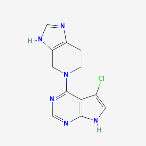 molecular formula C12H11ClN6 B1261399 5-(5-chloro-7H-pyrrolo[2,3-d]pyrimidin-4-yl)-4,5,6,7-tetrahydro-1H-imidazo[4,5-c]pyridine 
