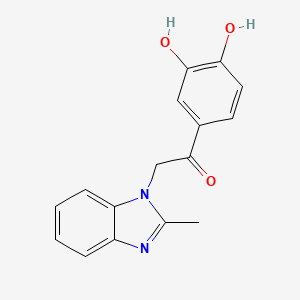 molecular formula C16H14N2O3 B1261403 1-(3,4-Dihydroxyphenyl)-2-(2-methyl-1-benzimidazolyl)ethanone 