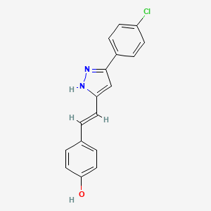 4-{2-[5-(4-Chlorophenyl)-1,2-dihydro-3H-pyrazol-3-ylidene]ethylidene}cyclohexa-2,5-dien-1-one