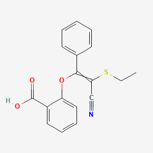 2-{[2-Cyano-2-(ethylsulfanyl)-1-phenylethenyl]oxy}benzoic acid