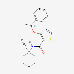 N-(1-ethynylcyclohexyl)-3-(1-phenylethoxy)thiophene-2-carboxamide