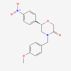 (6S)-4-[(4-Methoxyphenyl)methyl]-6-(4-nitrophenyl)morpholin-3-one