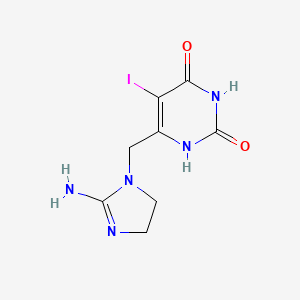 molecular formula C8H10IN5O2 B1261445 5-Iodo-6-[(2-iminoimidazolidine-1-yl)methyl]pyrimidine-2,4(1H,3H)-dione 