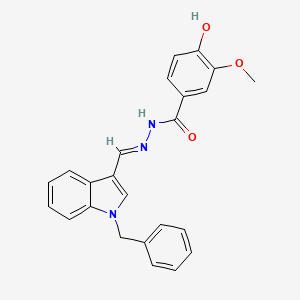 molecular formula C24H21N3O3 B1261452 N'-[(E)-(1-benzyl-1H-indol-3-yl)methylidene]-4-hydroxy-3-methoxybenzohydrazide 