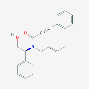 molecular formula C22H23NO2 B1261454 N-[(1S)-2-hydroxy-1-phenylethyl]-N-(3-methylbut-2-enyl)-3-phenyl-2-propynamide 