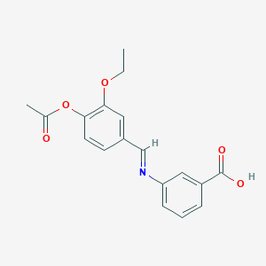 3-[(E)-{[4-(Acetyloxy)-3-ethoxyphenyl]methylidene}amino]benzoic acid