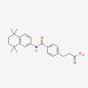 molecular formula C24H29NO3 B1261468 3-[4-[(5,5,8,8-Tetramethyl-6,7-dihydronaphthalen-2-yl)carbamoyl]phenyl]propanoic acid 