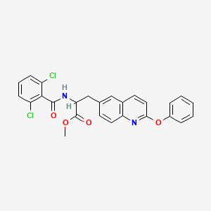 molecular formula C26H20Cl2N2O4 B1261470 methyl N-(2,6-dichlorobenzoyl)-3-(2-phenoxy-6-quinolyl)alaninate 