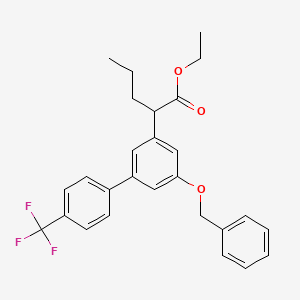 molecular formula C27H27F3O3 B1261472 Ethyl 2-[5-benzyloxy-4'-(trifluoromethyl)biphenyl-3-yl]pentanoate 
