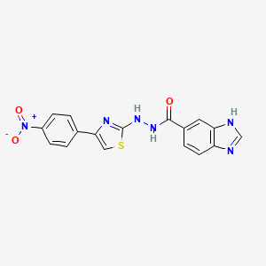 molecular formula C17H12N6O3S B1261485 N'-[4-(4-nitrophenyl)-1,3-thiazol-2-yl]-3H-benzimidazole-5-carbohydrazide 