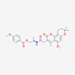 (2S)-2-{[(5-methoxy-4,8,8-trimethyl-2-oxo-9,10-dihydro-2H,8H-pyrano[2,3-f]chromen-3-yl)acetyl]amino}propyl 4-methoxybenzoate