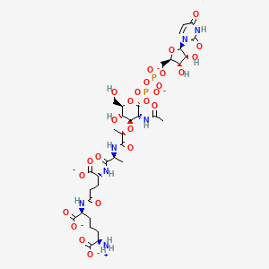 UDP-N-acetyl-alpha-D-muramoyl-L-alanyl-D-gamma-glutamyl-meso-2,6-diaminoheptanedioate(4-)