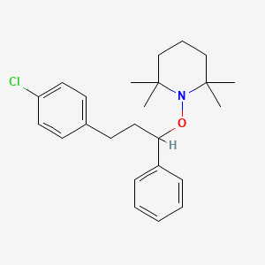 molecular formula C24H32ClNO B12614982 1-[3-(4-Chlorophenyl)-1-phenylpropoxy]-2,2,6,6-tetramethylpiperidine CAS No. 918528-68-4