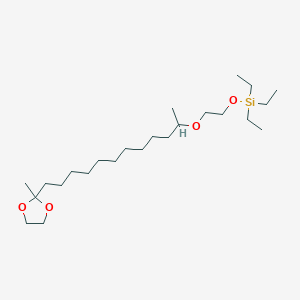 molecular formula C24H50O4Si B12615012 Triethyl(2-{[12-(2-methyl-1,3-dioxolan-2-YL)dodecan-2-YL]oxy}ethoxy)silane CAS No. 920753-86-2