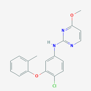 molecular formula C18H16ClN3O2 B12615079 N-[4-Chloro-3-(2-methylphenoxy)phenyl]-4-methoxypyrimidin-2-amine CAS No. 915774-24-2