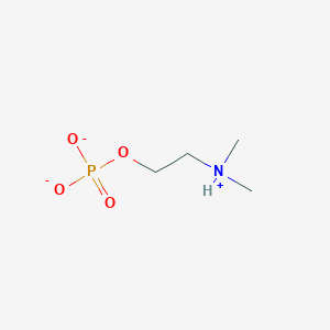 molecular formula C4H11NO4P- B1261521 2-(Dimethylazaniumyl)ethyl phosphate 