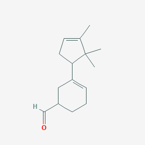 molecular formula C15H22O B1261564 3-(2,2,3-Trimethylcyclopent-3-enyl)cyclohex-3-enecarbaldehyde 