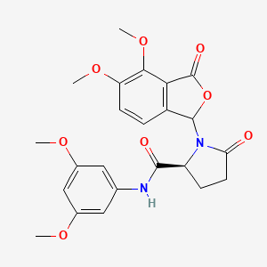 (2S)-1-(4,5-dimethoxy-3-oxo-1H-2-benzofuran-1-yl)-N-(3,5-dimethoxyphenyl)-5-oxopyrrolidine-2-carboxamide