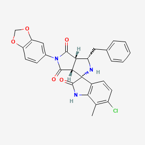 (1S,3R,3aR,6aS)-5-(1,3-benzodioxol-5-yl)-1-benzyl-6'-chloro-7'-methylspiro[1,2,3a,6a-tetrahydropyrrolo[3,4-c]pyrrole-3,3'-1H-indole]-2',4,6-trione