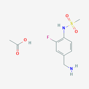 acetic acid;N-[4-(aminomethyl)-2-fluorophenyl]methanesulfonamide