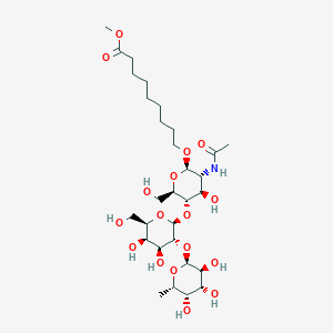 molecular formula C30H53NO17 B1261624 9-[4-O-[2-O-(α-L-岩藻糖基)-β-D-半乳糖基]-2-(乙酰氨基)-2-脱氧-β-D-葡萄糖基氧基]壬酸甲酯 